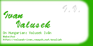 ivan valusek business card